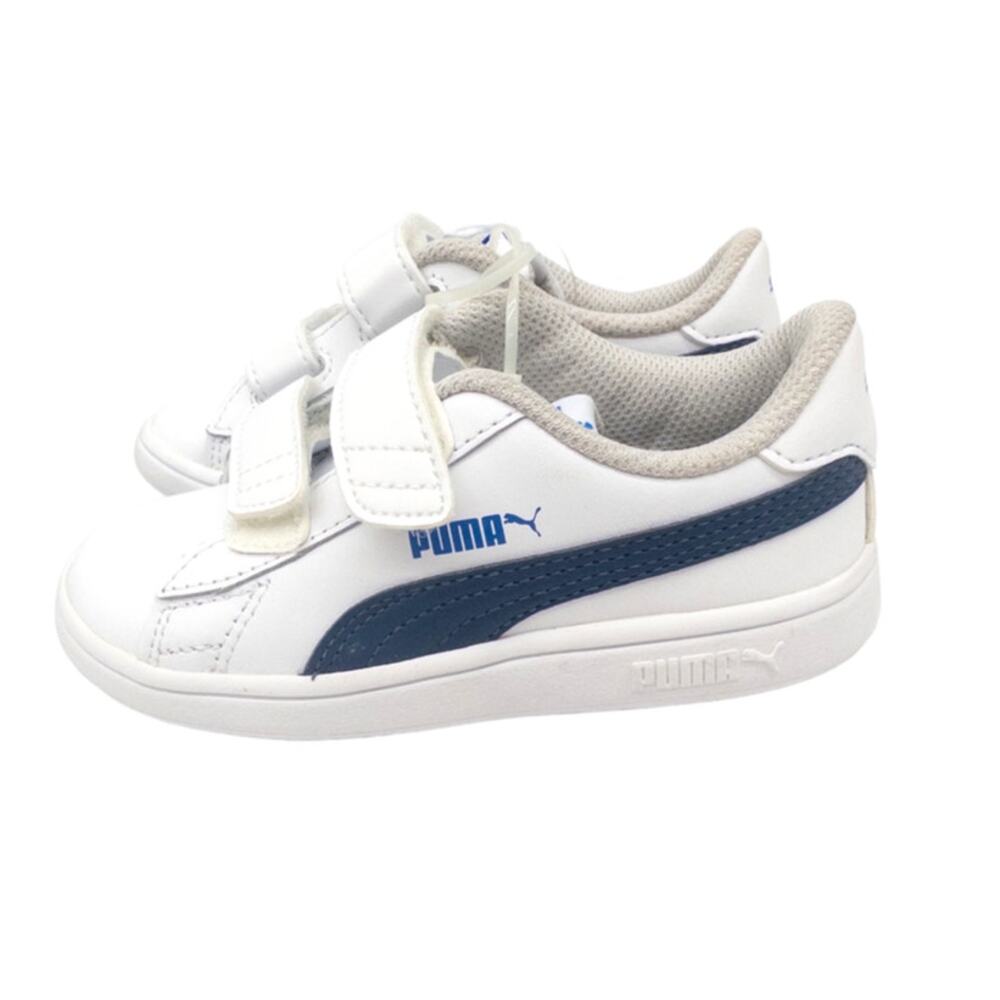Puma Smash V2 V Slip On Sneakers Navy Blue White Little Kids 9